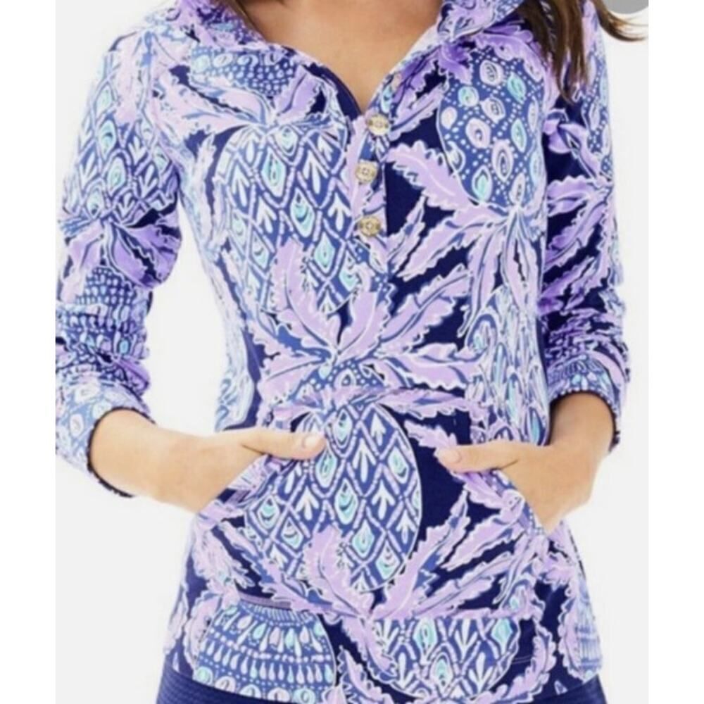 Lilly Pulitzer Captain Popover Coco Safari Lilac Verbena Sweatshirt Sz. S